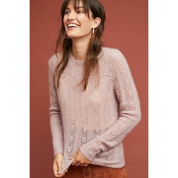 NWT Anthropologie Rare Bella Pointelle Pullover - Picture 2 of 4